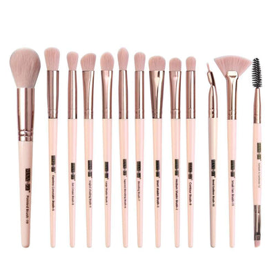 Set 13 brochas maquillaje fibra nylon premium